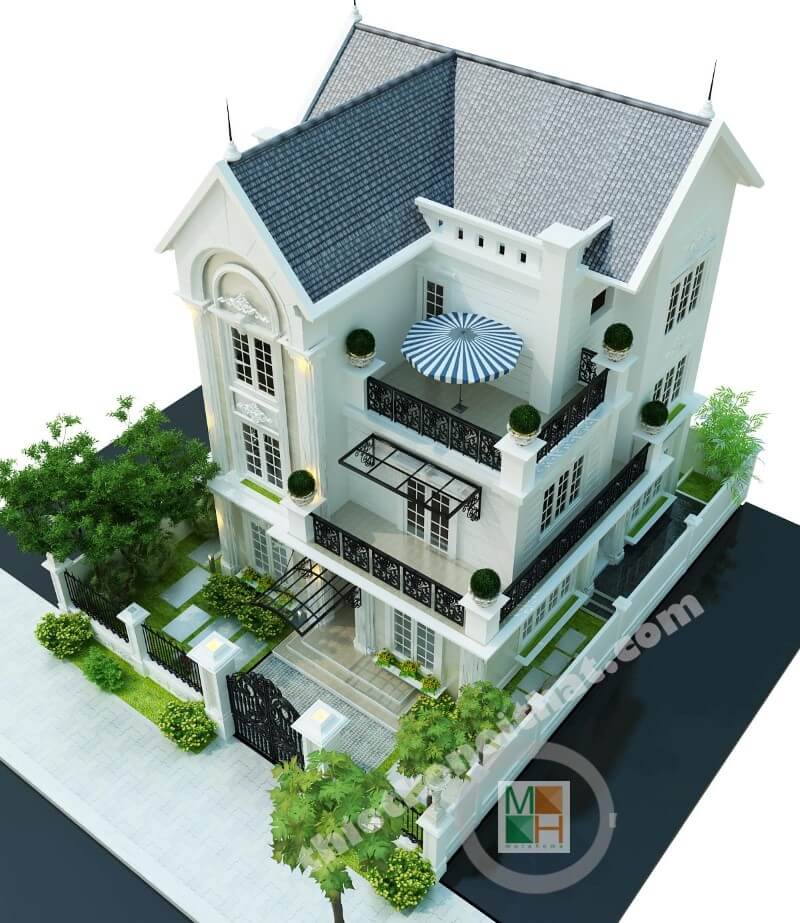 thiết kế biệt thự 3 tầng