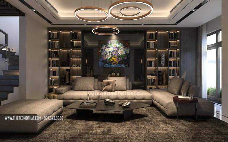Tranh treo tường canvas đẹp, sang trọng cho phòng khách biệt thự, nhà phố hiện đại. Mẫu nội thất biệt thự đẹp