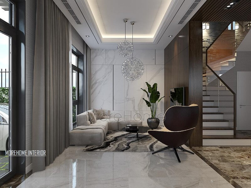 Trang trí nội thất phòng khách hiện đại, đẹp cho biệt thự, nhà phố. Thiết kế nội thất bệt thự Hà Nội